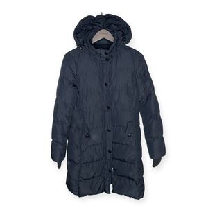 J. Crew Factory Black Long Puffy Jacket XS